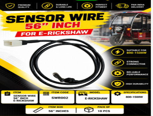 56 Inch 800-1500w E-rickshaw Sensor Wire - Color: Black