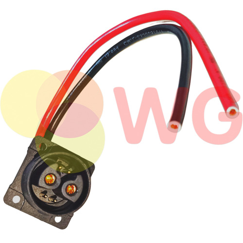 E-Scooty Charging Socket 2+4 Pin - Plastic Black | Chogori-Type Connector with 2 Wires Reliable Charging Interface for Okinawa Models