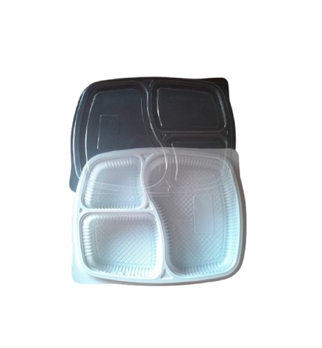 Plastic Meal Tray - Color: Black/White
