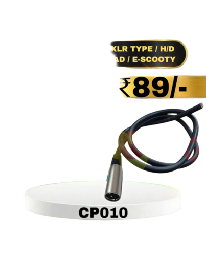 E-Scooty Xlr Type H/D Male W/Long Lead Charging Plug - Material: Rubber