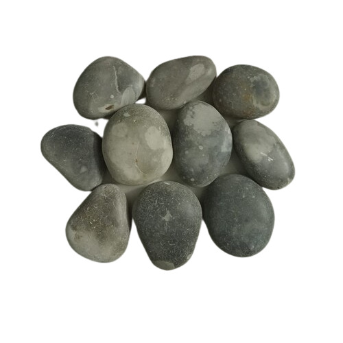 Dark Grey Or Smokey Grey Round Flat River Pebbles Landscaping Stone - Artificial Stone Type: Solid Surface