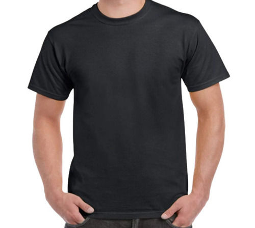 Mens Short Sleeves Round Neck Plain Hypoallergenic Cotton T-shirt