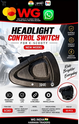 New Model E-Scooty Headlight Switch - Features: Durable