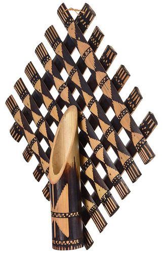 Bamboo Handicraft Wall Hanging Flower Vase - Color: Multi