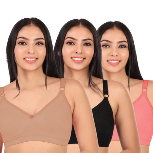 Plain And Full Coverage Ladies Cotton Bra