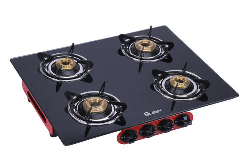 Quba B4 Designer Frameless 4 Burners Glass Top Gas Stove Dimension(L*W*H): 635*500*100 Millimeter (Mm)