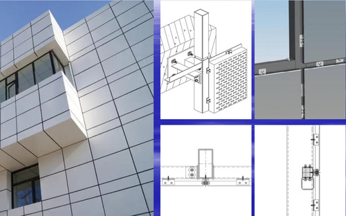 Aluminum Single Panel Curtain Wall - Color: Different Available