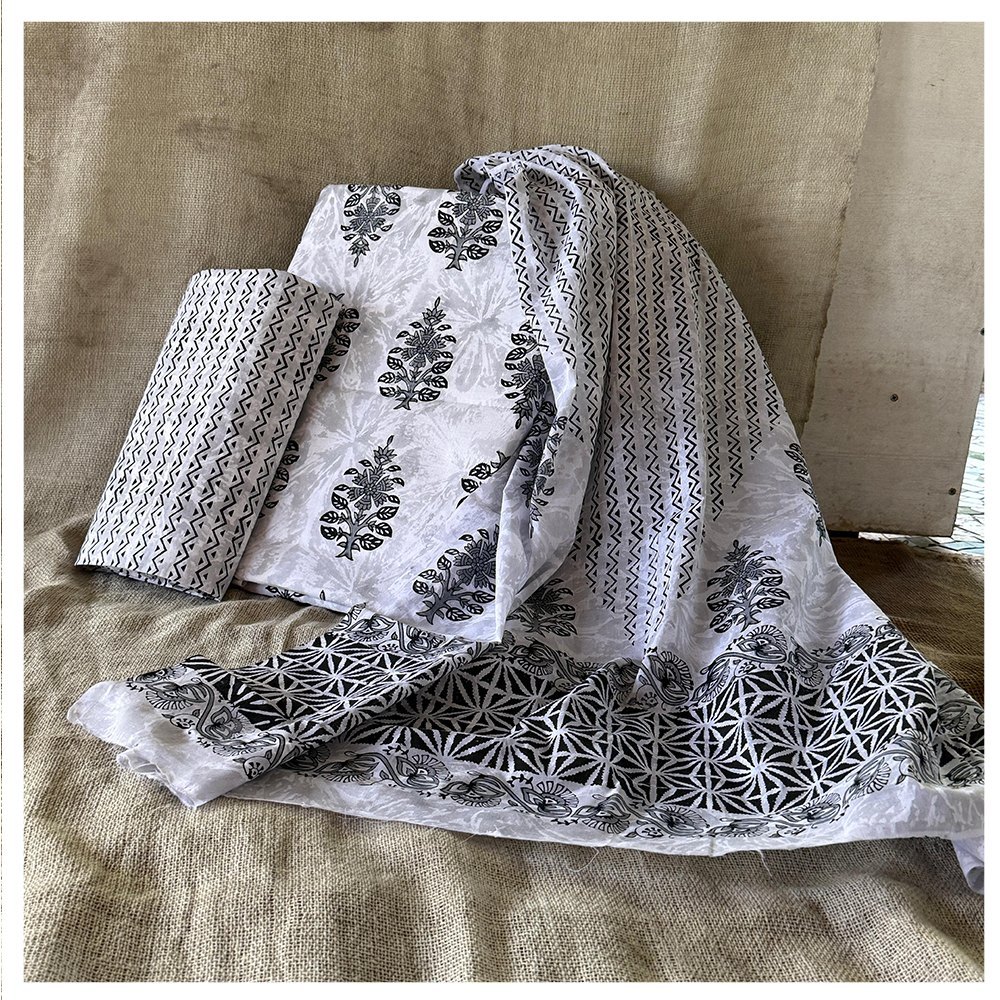 Handblock Printed Cotton Dress Material (1)