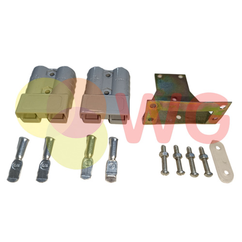 Charging Connector / 50A / Metal & Plastic, Clamp Set | 2 Socket+4 Pins, Nut & Bolt, EV Compatible