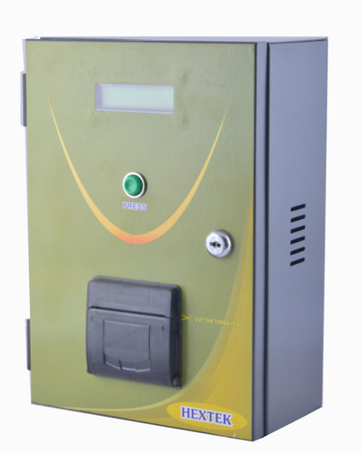 Token Dispenser - Sheet Metal, 58mm Size, Grey Color | 2 Inch Thermal Printer with Tear-Off Cutter, Built-In Power Supply, Automatic Token Reset, RS232 Programmable