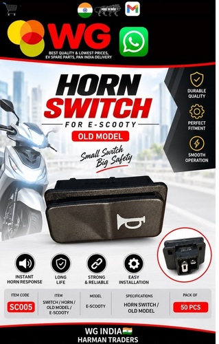 Old Model E-Scooty Horn Switch - Color: Black