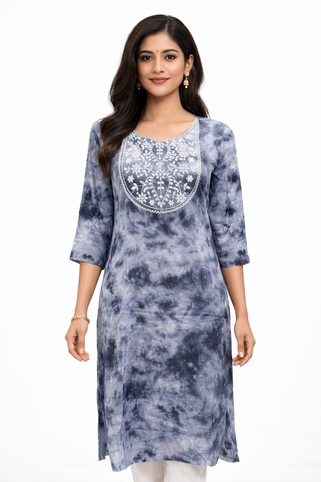 Womens Fancy Long Kurti - Color: Mix
