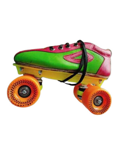 Quad Roller Skates - Leather & Multicolor Shoes | Durable PU Wheels, Adjustable Fit, Indoor & Outdoor Stability