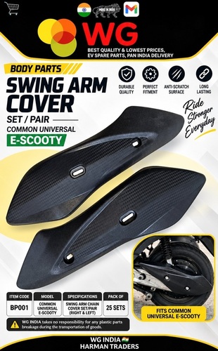 Common Universal E-Scooty Body Parts Swing Arm Cover Set - Color: Black