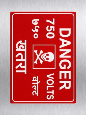Electrical Danger Warning Plate - Body Material: Aluminium