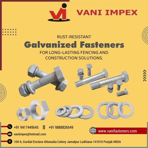 Hot Dip Galvanized Fasteners - Stainless Steel, Silver Color | Durable and Corrosion-Resistant Fastening Solutions for Various Applications