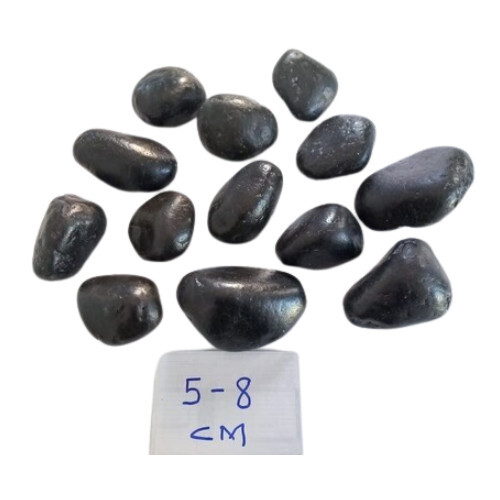 Jet Black Polyurethane Coating Polished Black Pebbles - Artificial Stone Type: Solid Surface