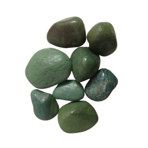 Green Moss Agate Rock Stone And Round Pebbles With Polyurethane Polished - Shape: Lumps