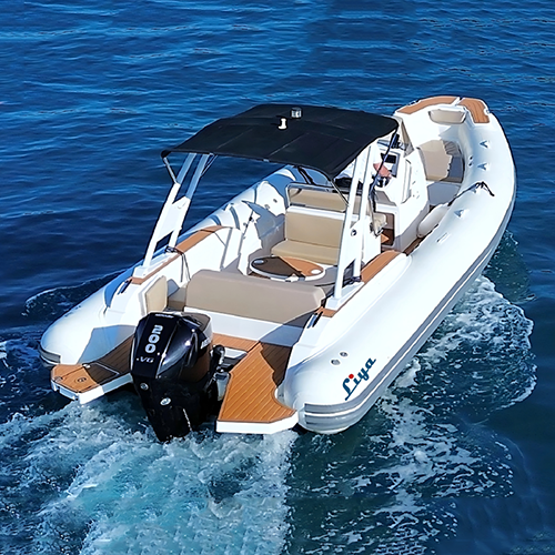 Liya 750cm Fiberglass Semi-Rigid Hull Inflatable Speed Rib Boat - 7.5m Length, 2.93m Width, 1800 Kg/hr Capacity, Outboard Engine, 16 Seats, OEM Service Available, Multicolor Options