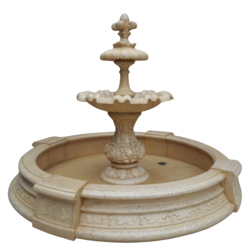 Sandstone 2 Tier Fountain - Color: White