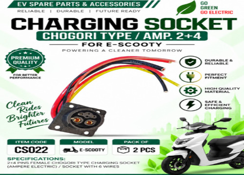 E-Scooty Chogori Type Amp. 2+4 6 Wires Charging Socket - Application: Electric Scooter