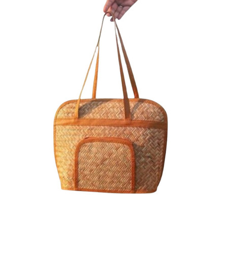 Bamboo Handicraft Ladies Sital Pati Clutch Purse - Color: Brown