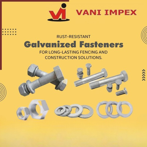 Hot Dip Galvanized Fasteners - Stainless Steel, Silver Color | Durable and Corrosion-Resistant Fastening Solutions for Various Applications