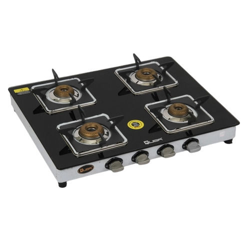 Quba S4 Square Four Burners Glass Gas Stove Dimension(L*W*H): 635*500*100 Millimeter (Mm)