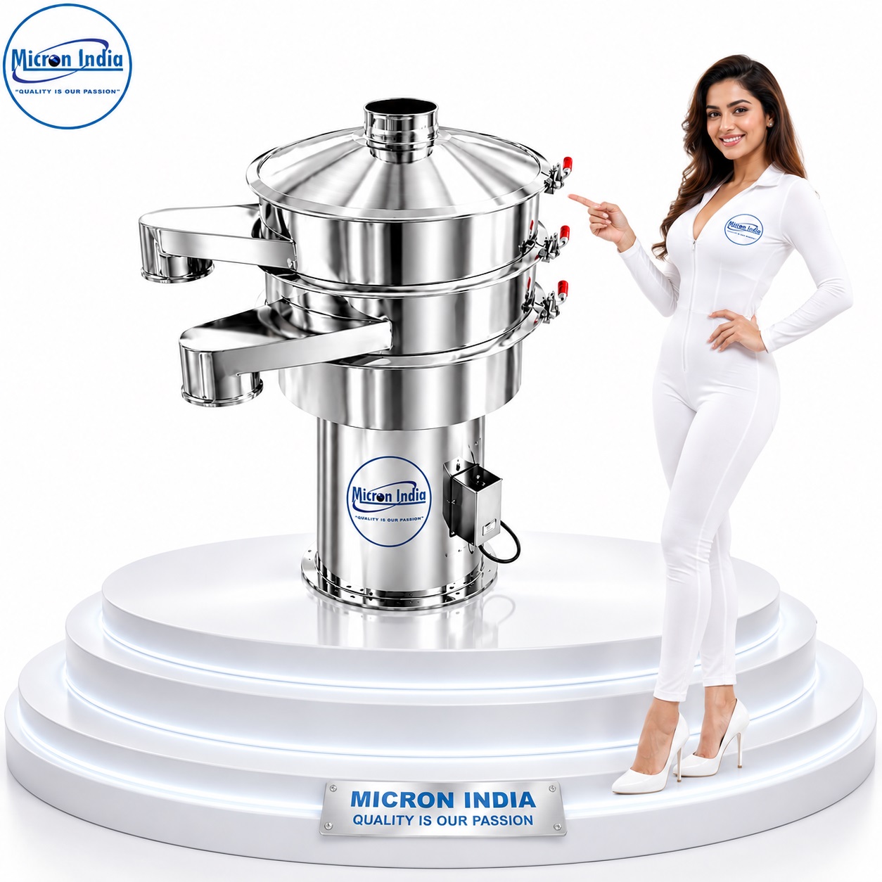 Used Vibro Sifter - 150 Kg/hr Capacity, Stainless Steel 304, Mirror Polish Finish | Flame Proof Motor, Automatic Control Mode, Easy Dismantling & Cleaning, Magnetic Iron Removal Option