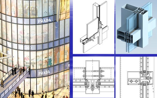 Metal Glass Curtain Wall - Color: Choose At Will