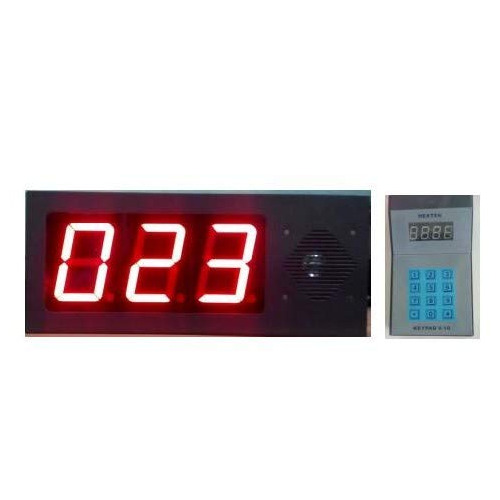 P10 Token Display - 4 Inch Bright LED, Sheet Metal Red Casing, Voice Support | RS422 Communication, Long Distance RJ12 Cabling, Banking & Hospital Application, One Year Warranty