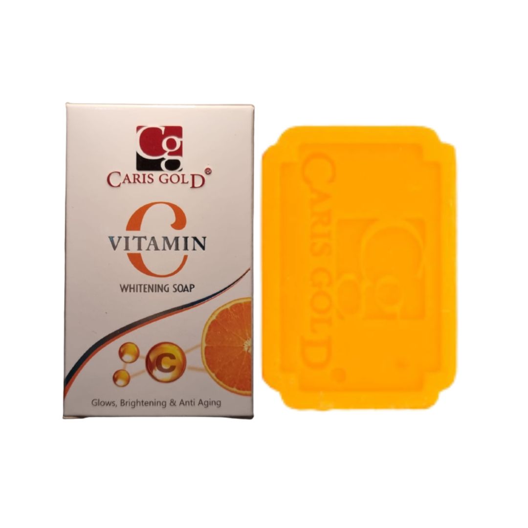 Vitamin C Bar Soap - 125g Solid Form, Orange Color with Papaya Extract Fragrance, Moisturizing and Whitening Benefits, Good for Skin, Balanced Foam Quality