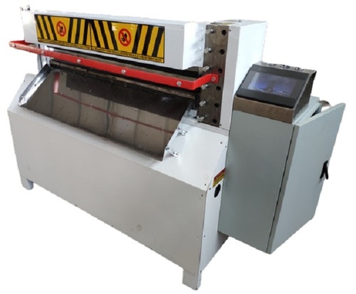 CNC Rubber Strip Cutting Machine - Stainless Steel, PLC Controlled , Automatic Feed Precision Cutting with Alloy Blade Integration and Adjustable Width Feature