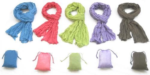 Crinkle Scarf With Pouch