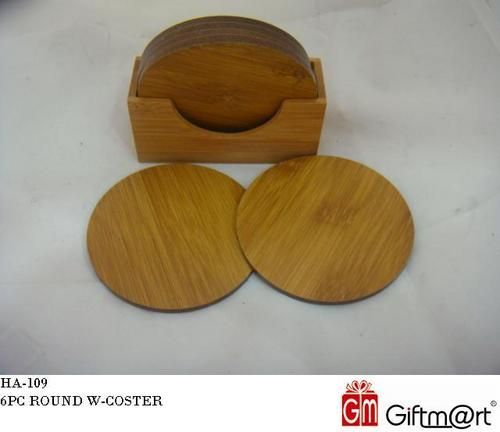 Round Wooden Coaster (6 Pcs.)