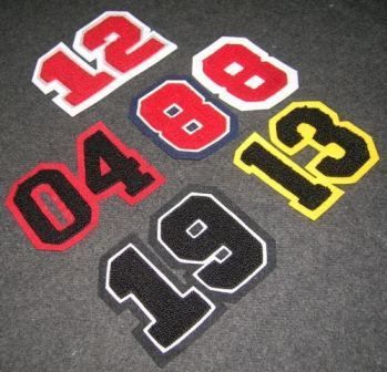 Chenille Numbers Sleeve Patches