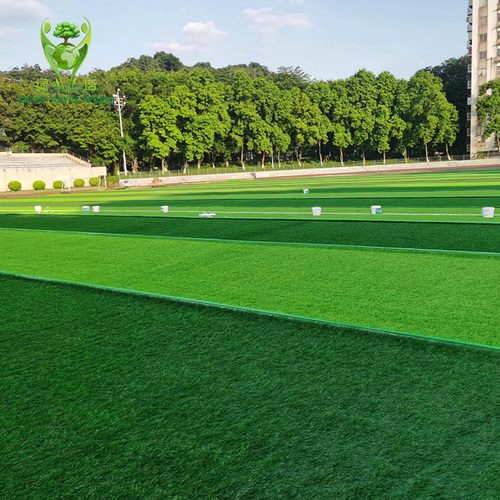 Customized High Quality Good Water Permeability Resistant Durable Football Artificial Turf - Color: Dark Green + Light Green