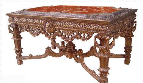 Hand Carved Hall Table with Luxury Finishings And Marble