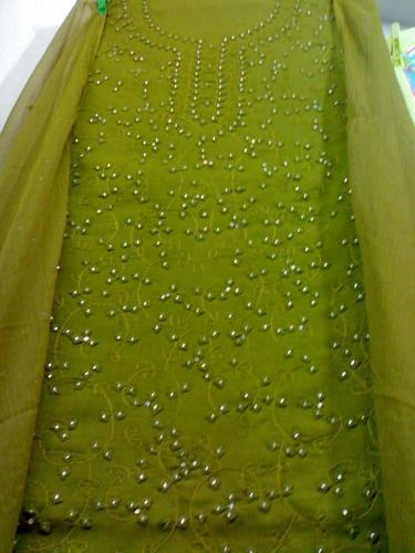 3pc Barmer Applique Cutwork Cotton Suit Material Set by SHADES OF MARUDHARA  l iTokri आई.टोकरी