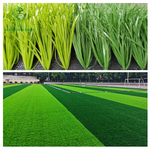 High Quality Artificial Grass Synthetic Lawn Football Artificial Turf For Sports Flooring - Color: Dark Green + Light Green