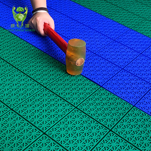 Plastic Interlock Sport Floor Tiles - Color: Red / Yellow / Green / Blue / Black