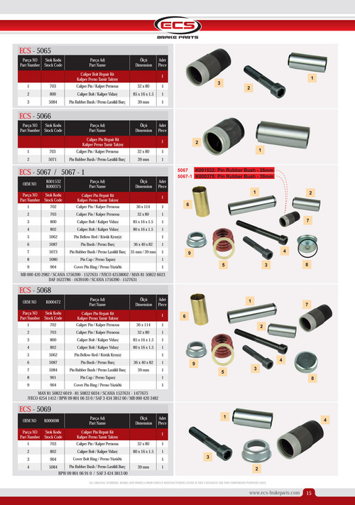 Truck Brake Caliper Repair Kit