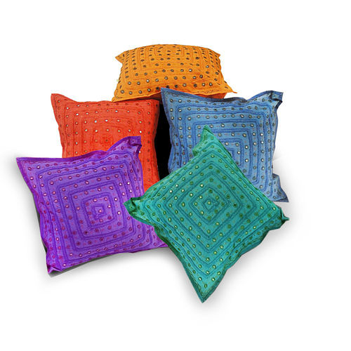 Designer Embroidery 5 Pc Cotton Cushion Covers Set