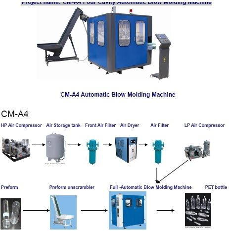 Automatic Bottle Blow Moulding Machine (2 Cavities)