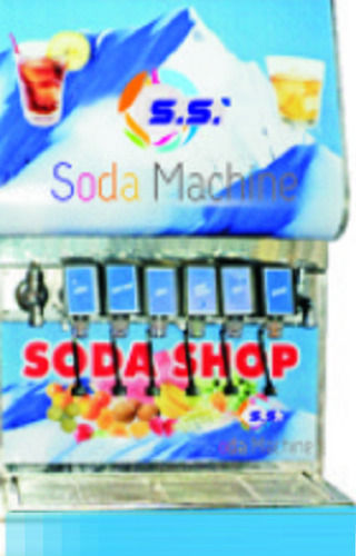 Semi-Automatic Stainless Steel Soda Machine With 6 Fountain Nozzle