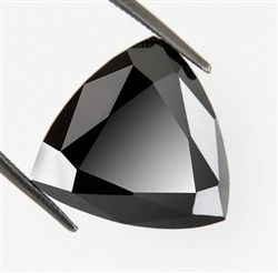 9.07 CTS Natural Trillion Cut Black Diamond Stone - AAA Deluxe