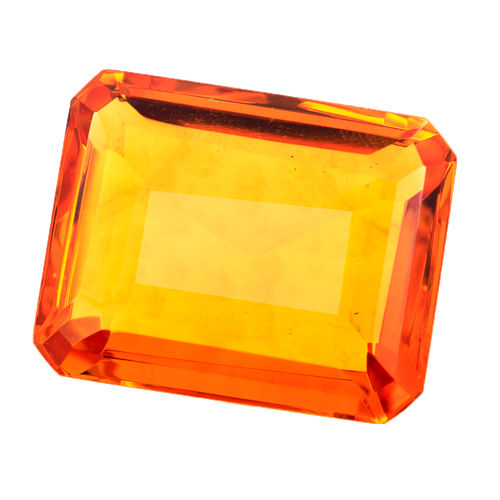 Emerald Cut Certified 66.5 Ct Natural Yellow Citrine Gemstone