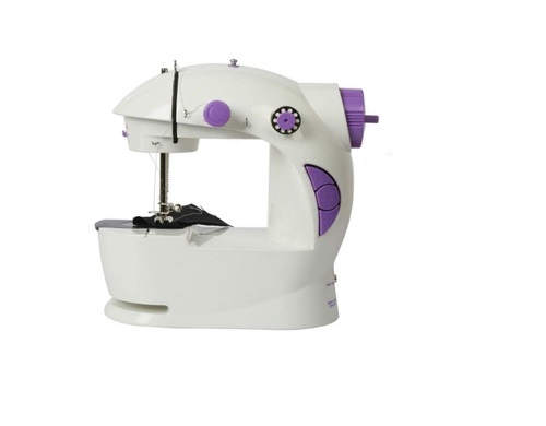Mini Sewing Machine - Battery & AC Adapter Compatible, Easy Foot Pedal Operation, Illuminated Head Lamp, Rewinding Device for Bobbin Replacement