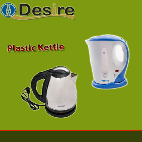 Plastic Kettle - 1.8L/2L Capacity, 1000W/1850W Power | Stainless Steel Body, 360 Degree Cordless Base, Auto Shut-Off Feature