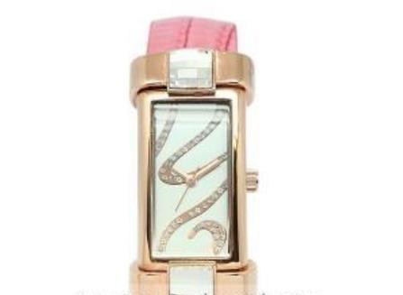 Rose Gold Lady Watch With Pink Leather Band